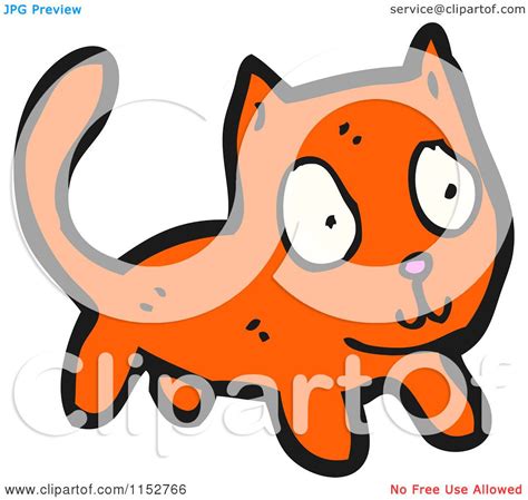 Cartoon Of A Ginger Cat Royalty Free Vector Illustration By Lineartestpilot 1152766