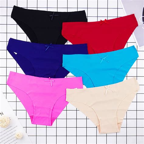 New Panties For Women Seamless Panty Silk Solid Underwear Sexy Seamless Low Waist Briefs Woman