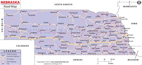Nebraska Road Map Nebraska Highway Map