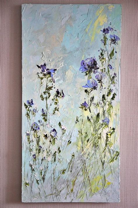 Blue Flower Painting Abstract Painting Blue Oil Painting Живопись