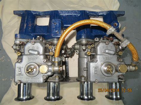 Twin Webber 40 Dcoe Carbs On Ford Manifold Group 6 Sports Cars