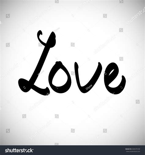 Decorative Love Text Heart Vector Illustration Stock Vector 450579109