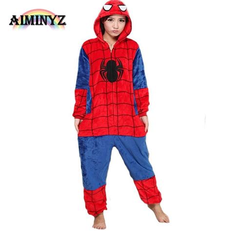 Hero Character Spider Man Unisex Adult Casual Flannel Hooded Pajamas