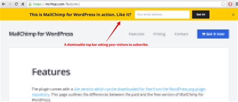 List of best wordpress notification bar plugin 2020. MC4WP: Mailchimp for WordPress - WordPress plugin ...