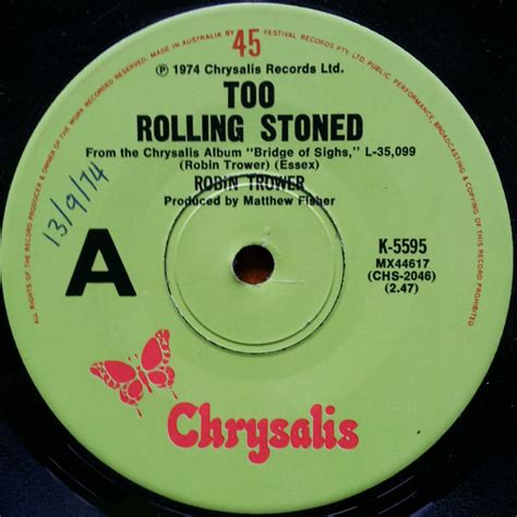 Robin Trower Too Rolling Stoned 1974 Vinyl Discogs