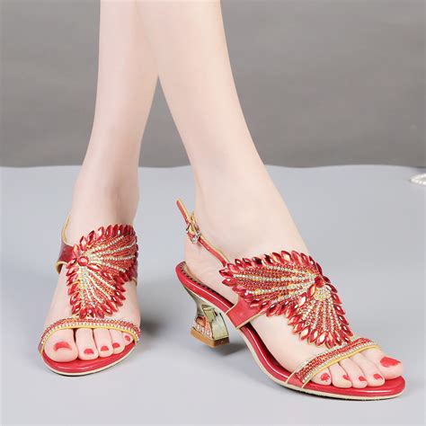 Women Glitter Rhinestone Wedding Bridal Comfortable Low Heels Dress Sandal Shoes Ebay