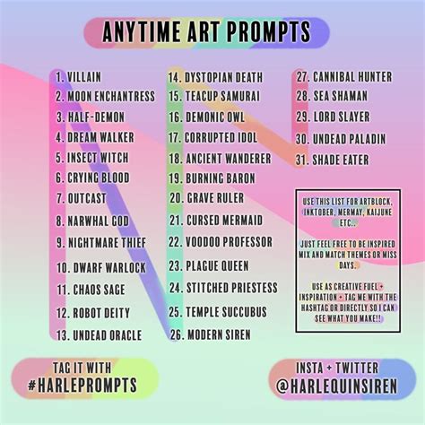 42 Art Prompts For Discovering New Creative Ideas Drawing Challenge