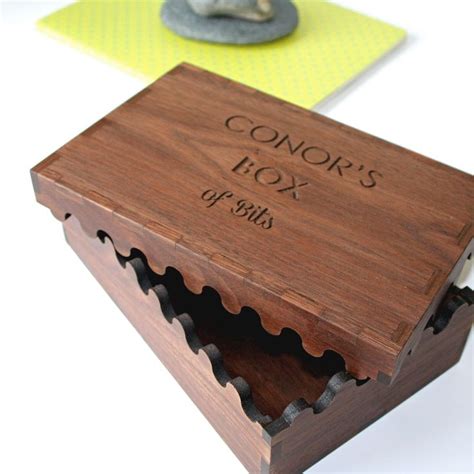 Personalised Engraved Interlocking Wooden Box Gift For Men One Tidy