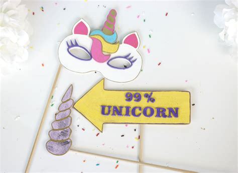 Unicorn Party Photo Booth Props Unicorn Party Birthday Supplies Photo