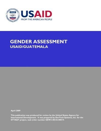Guatemala Gender Assessment Us Agency For International