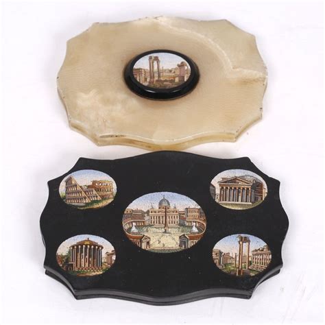 A Grand Tour Paperweight Mounted With Micro Mosaic Of The Roman Forum