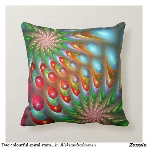 Two Colourful Spiral Stars Fractal Impression Throw Pillow Zazzle Throw Pillows Pillows