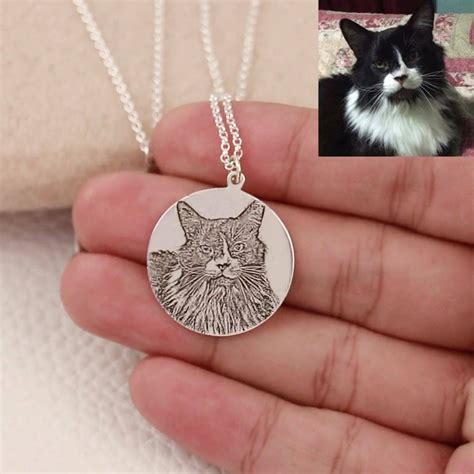 Get your pet necklace, design with your favorite pet photos. Personalized Engraved Pet Photo Necklace