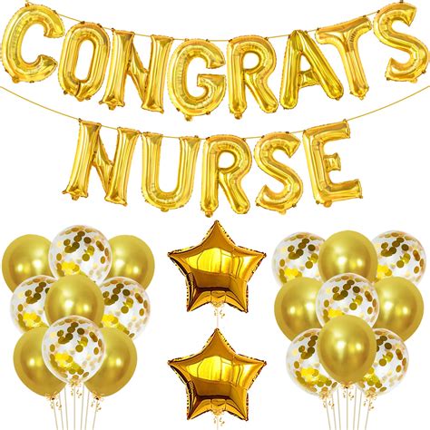 Buy Congrats Nurse Balloons Gold 16 Inch Congrats Nurse Banner