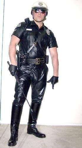 Motor Patrol Leathercop Leather Outfit Leather Men Leather Fashion