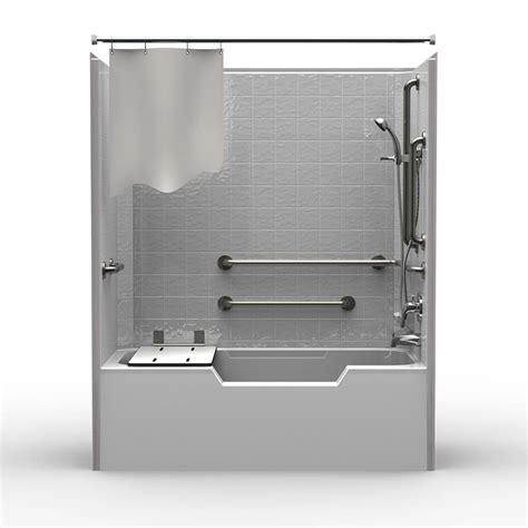 If your bathroom fixtures are spectacular, who notices how much space there is? Single Piece Code Compliant 60" x 32" x 72" Shower/Tub ...