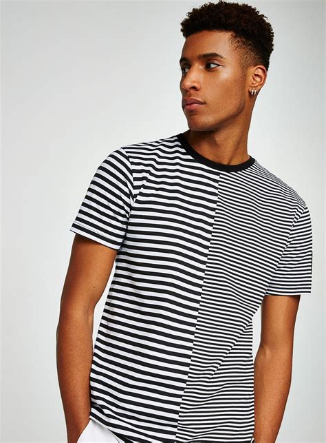 hype abstract stripe russel t shirt men s t shirts and vests clothing topman t shirt vest