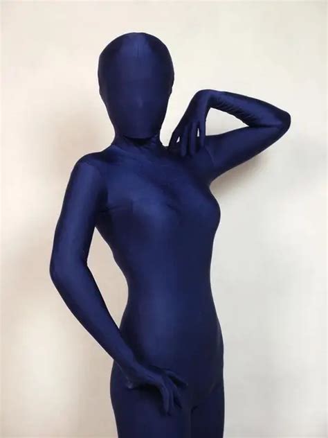 silver blue full body spandex lycra bodysuit zentai leotard suit adult size costumes fancy