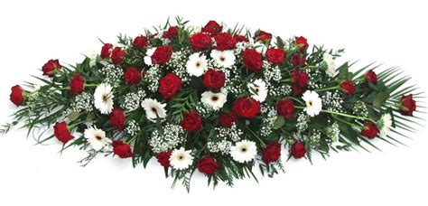 Funeral Flowers Funeral Coffin Spray Red And White £85