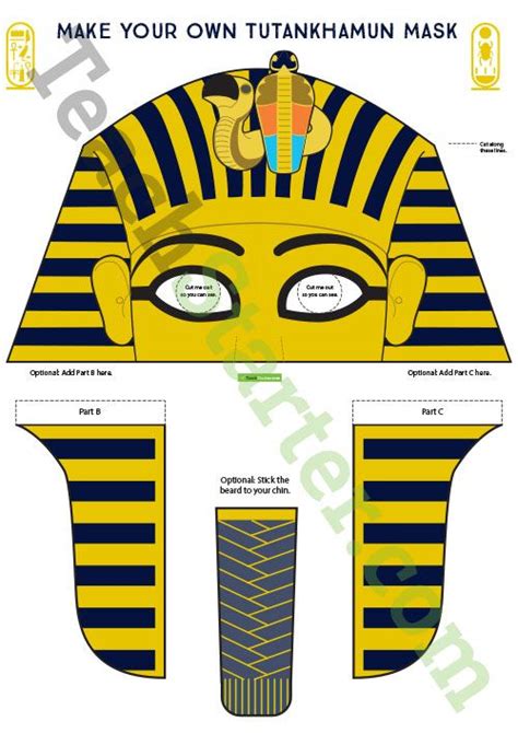 Make Your Own King Tutankhamun Mask Teaching Resource Teach Starter