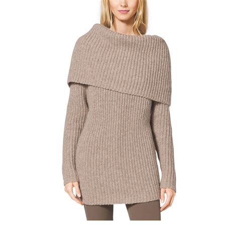 Lyst Michael Kors Alpaca And Merino Wool Cowl Neck Sweater In Brown