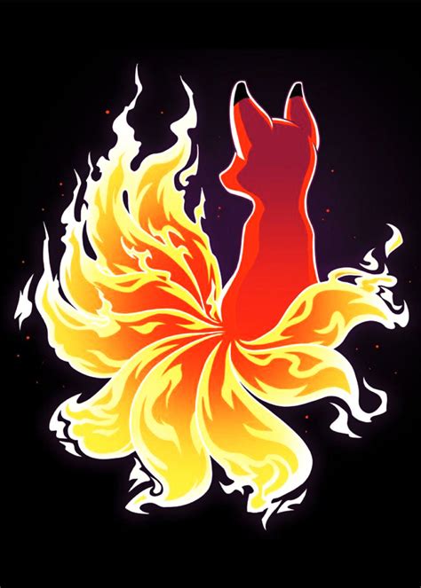 Magical Fire Fox Lover Poster Print By Art Meow Displate In 2020