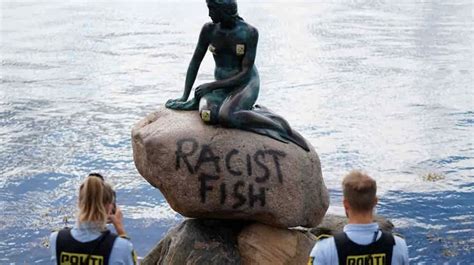 Racist Fish Famous Statue Of The Little Mermaid In Copenhagen Harbor