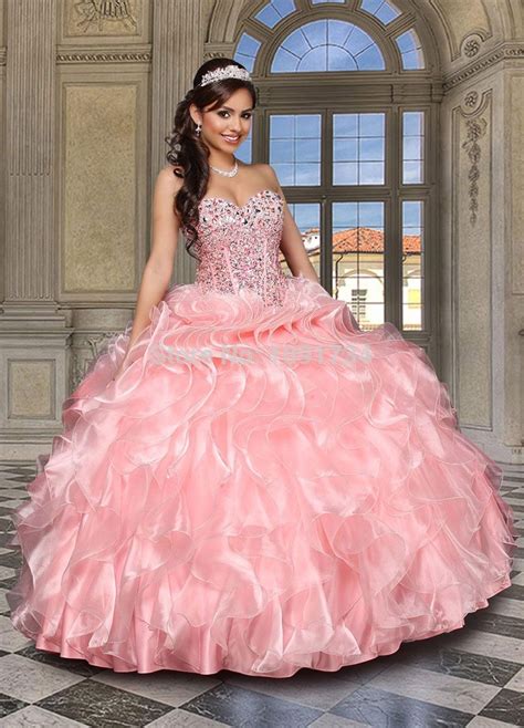 40 Vestidos De 15 Años Largos Y Cortos En Color Rosa Gowns