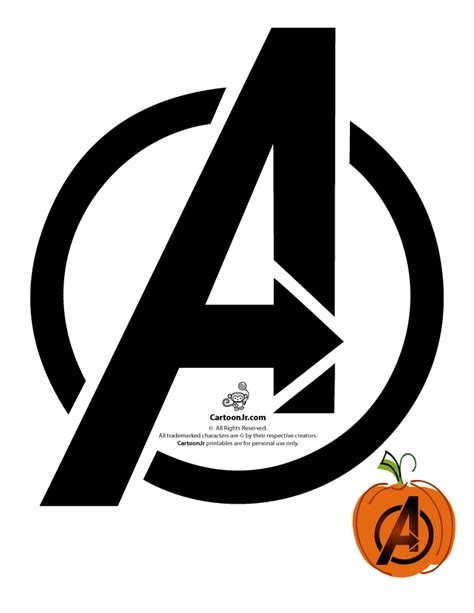 Marvel’s Avengers Printable Pumpkin Stencils The Avengers Logo Pumpkin Template Cartoon Jr