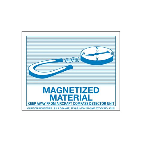 Magnetized Material Label Carlton Industries