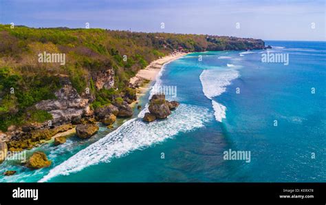 Aerial View Of Padang Padang Beach Bali Indonesia Stock Photo Alamy