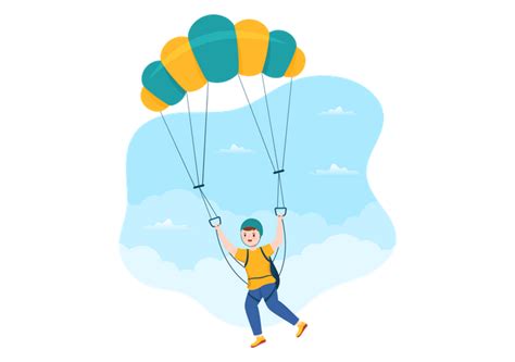 Best Premium Boy Doing Sky Diving Illustration Download In Png And Vector