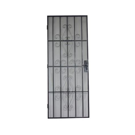 2032 X 813mm Barrier Door Steel Frame Metric Catalina Black Bunnings