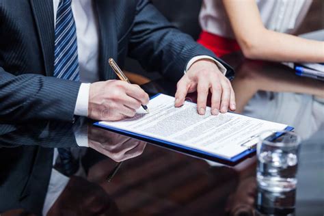 Businessman Signing The Contract Stock Photo Image Of Agree Partner