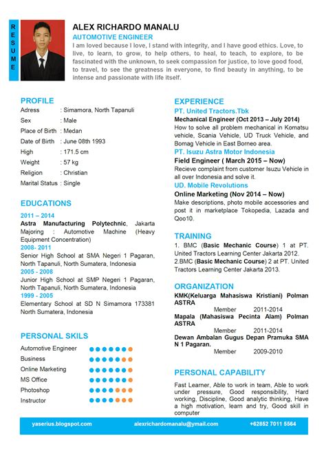 Contoh Personal Statement Cv Bahasa Indonesia Yang Paling Dicari Galeri Jobseeker