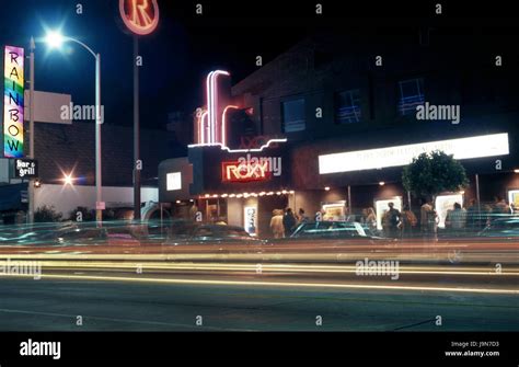 Night View Of The Roxy And Rainbow Nightclubs On The Sunset Strip In
