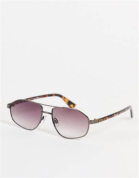 madein aviator style sunglasses with printed frame asos