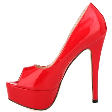 Womens Pumps Patent Leather Wedges Platform Stiletto Red Bottom High Heels Open Toe Sexy Shoes