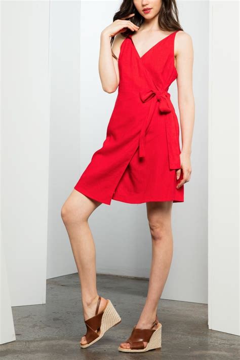 Red Hot Wrap Dress Dresses Thml Clothing Red Wrap Dress