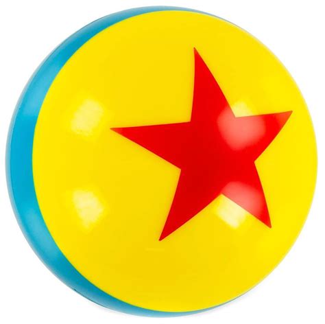 A Yellow And Blue Ball With A Red Star On It