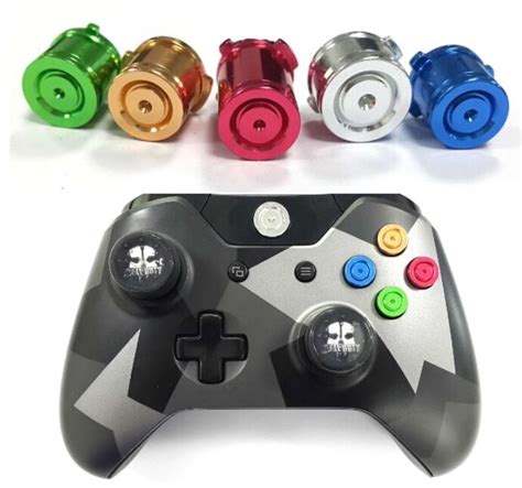 5pcsset Chrome Aluminum Metal Colorful Bullet Buttons Replacement Set