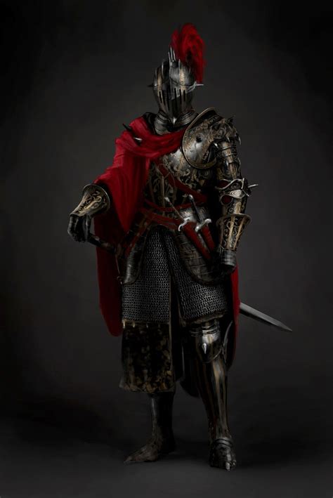 Artstation Black Ornate Armor Knight Jonghwan Lee Medieval Fantasy