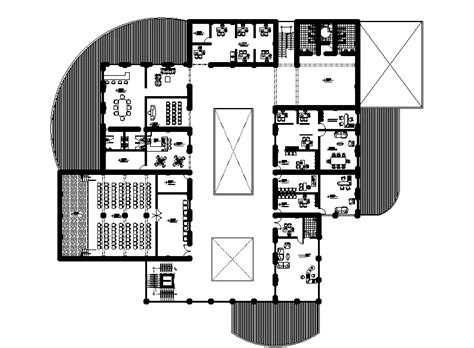 Corporate Office Floor Plan Defined In This Autocad File This File Consists Of Room Blocks