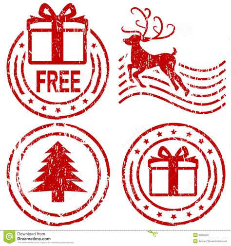 Christmas Rubber Stamps Stock Illustration Illustration Of Season
