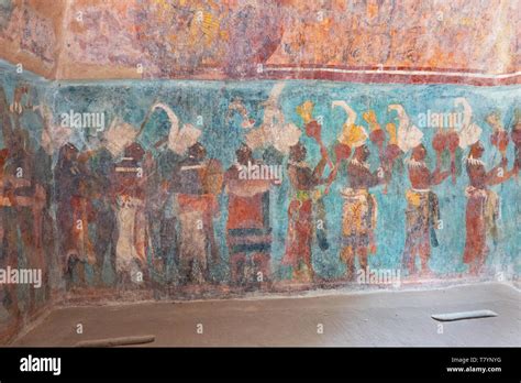 Bonampak Murals Mayan Paintings At Bonampak Mexico This Image Of Room1