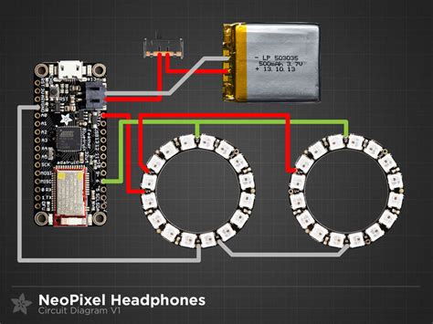 A wiring diagram is a simplified conventional pictorial representation of an electrical circuit. Circuit Diagram | Bluetooth Controlled NeoPixel Headphones ...