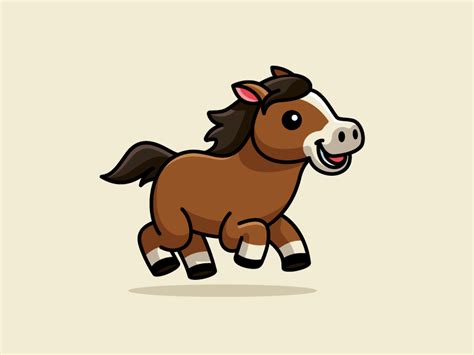 Running Horse Cute Cartoon Drawings Cute Animal Drawings Horse Cartoon