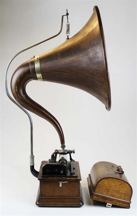 Sold Price Edison Cylinder Phonograph W Oak Cygnet Horn March 5