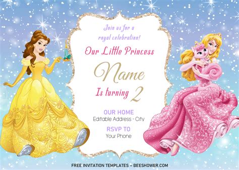 Disney Princess A Free Printable Baby Shower Invitations Templates