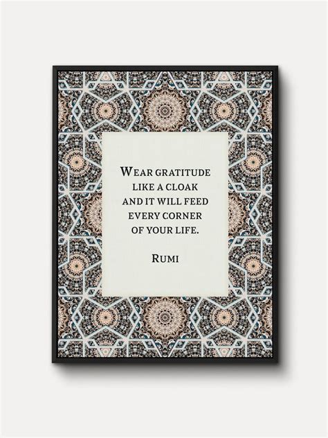 Gratitude Wall Art Rumi Poem Geometric Pattern Poetry Wall Etsy